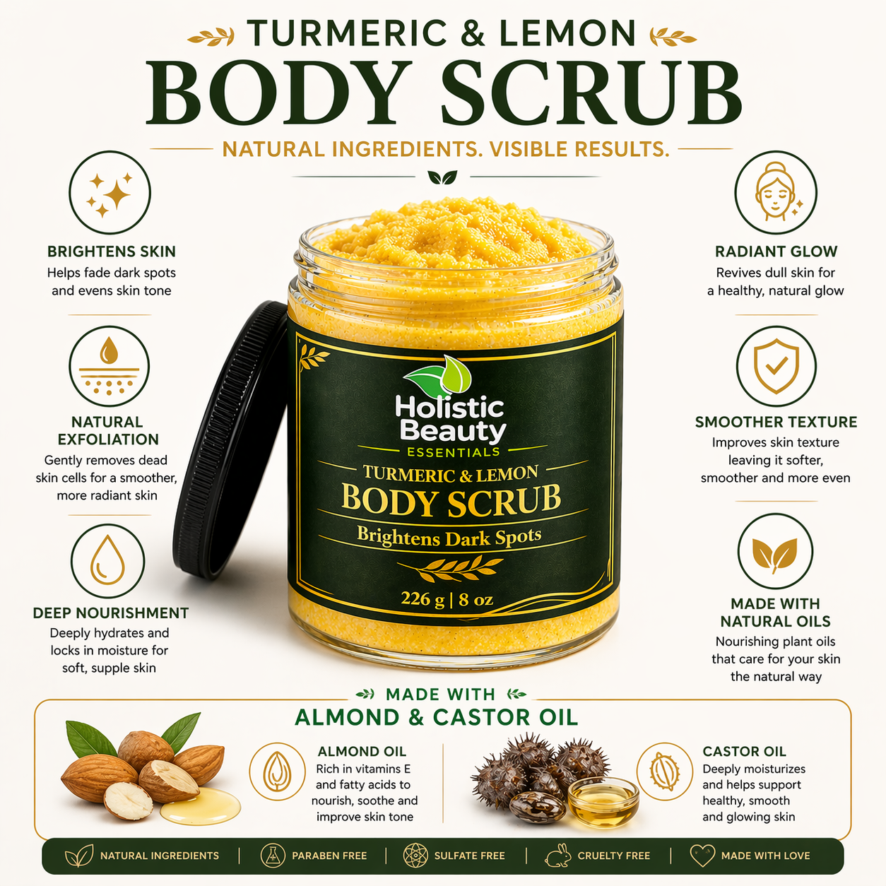 Turmeric & Lemon Brightening Scrub🍋 | Fade Dark Spots