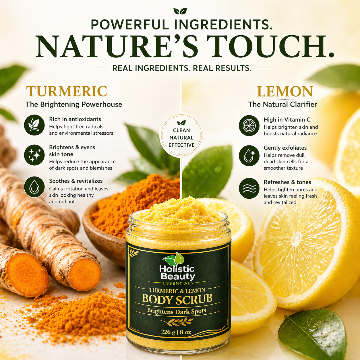 Turmeric & Lemon Brightening Scrub🍋 | Fade Dark Spots