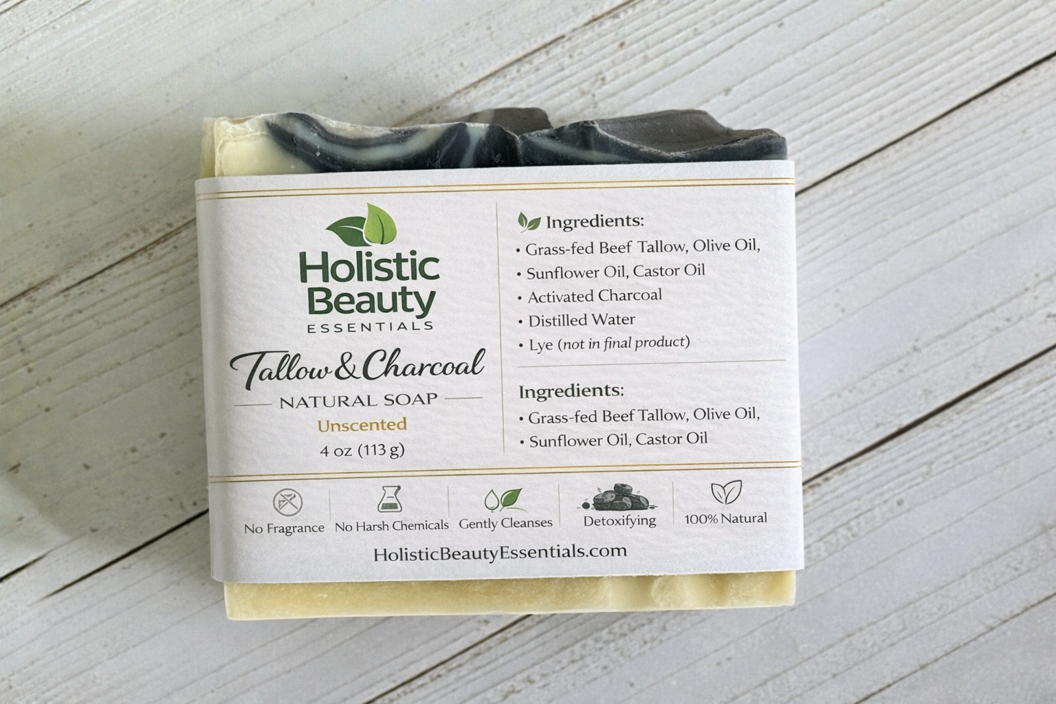 Tallow & Charcoal Soap | Unscented