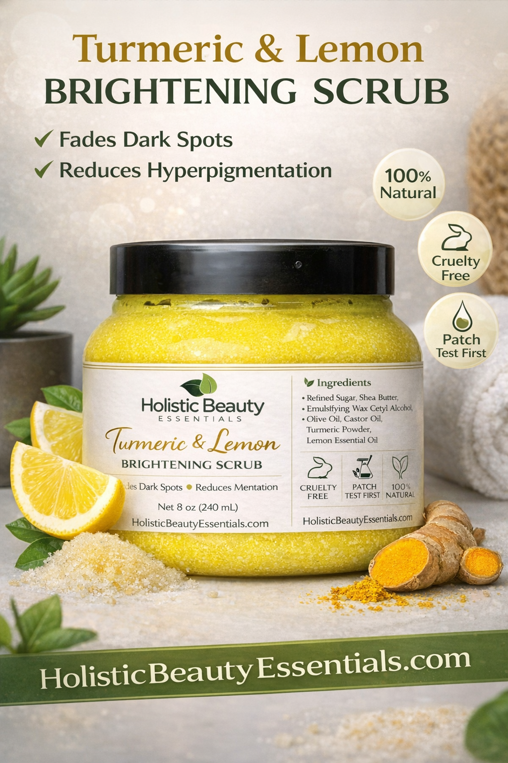 Turmeric & Lemon Brightening Scrub🍋 | Fade Dark Spots